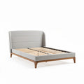 Upholstered bed frame with wooden slats and modern design 200 x 160 x 30cm