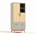 Modern two-tone wooden wardrobe with shelves and drawers 60 x 40 x 150cm