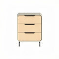Three-drawer storage cabinet with wood texture design and metal legs 60 x 40 x 80cm