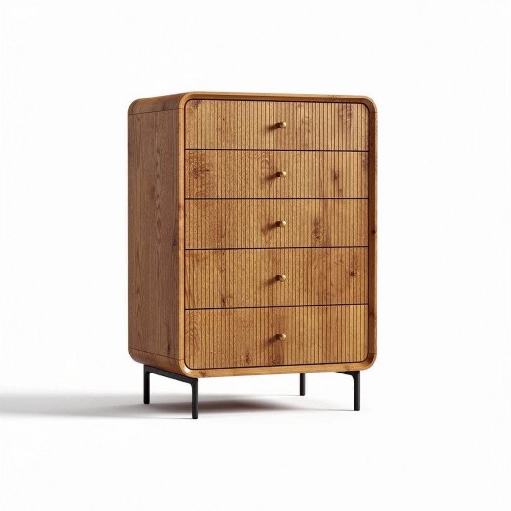 Wooden dresser with four drawers and metal legs 80 x 45 x 100cm