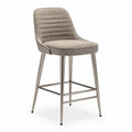 Grey fabric upholstered bar stool with metal legs 45 x 45 x 100cm