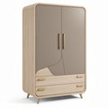 Modern wooden wardrobe with two doors and two drawers 100 x 60 x 160cm