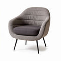 Fabric accent chair with curved design and black metal legs 70 x 80 x 75cm